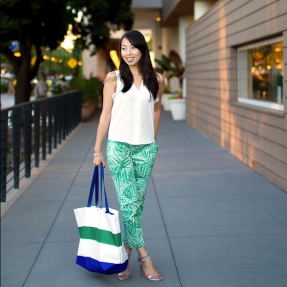 Banana Republic Pants - BANANA REPUBLIC TROPICAL PALM LEAF PANTS